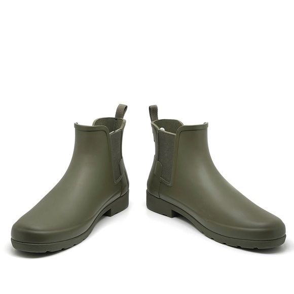 Hunter Women’s Refined Chelsea Rain Boots Olive Size 10 - Picture 5 of 13